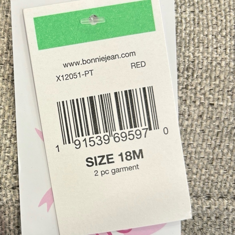 NWT Bonnie Jean Baby Red Plaid Holiday Dress Size 18 Months - Picture 4 of 5